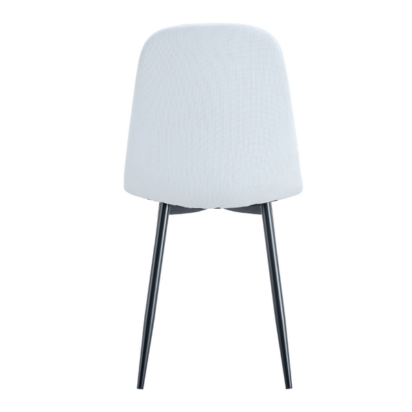 English Elm Luxury Linen Cotton Dining Chair Set of 4 with Sleek Powder Coated Black Metal Legs W1151P262624