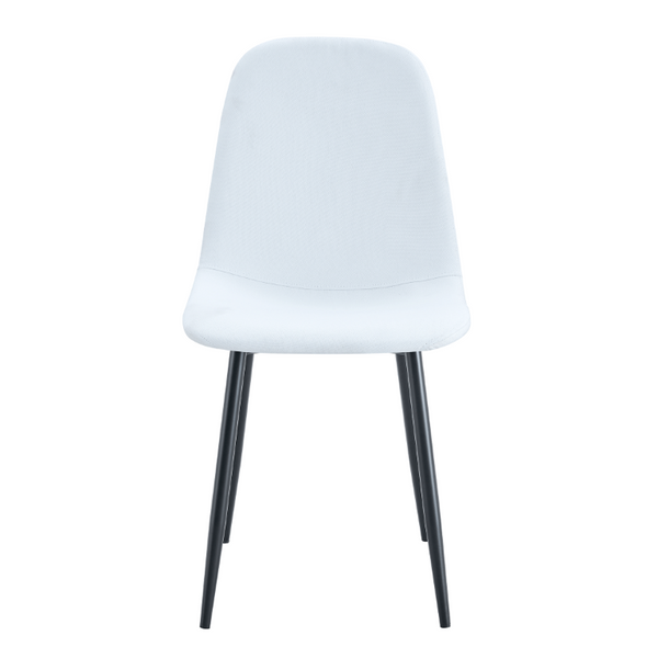 English Elm Luxury Linen Cotton Dining Chair Set of 4 with Sleek Powder Coated Black Metal Legs W1151P262624