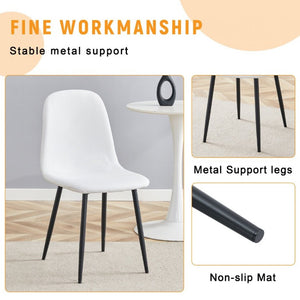 English Elm Luxury Linen Cotton Dining Chair Set of 4 with Sleek Powder Coated Black Metal Legs W1151P262624