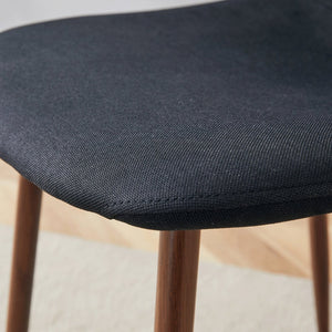 English Elm Luxury Linen Upholstered Dining Chair Set of 4 with Gold Metal Legs Modern Elegance Black+Walnut W1151P262625