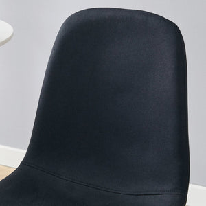 English Elm Luxury Linen Upholstered Dining Chair Set of 4 with Gold Metal Legs Modern Elegance Black+Walnut W1151P262625