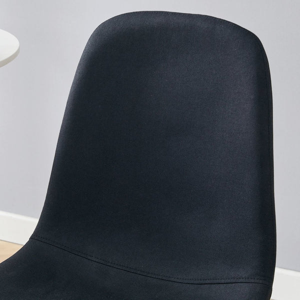 English Elm Luxury Linen Upholstered Dining Chair Set of 4 with Gold Metal Legs Modern Elegance Black+Walnut W1151P262625