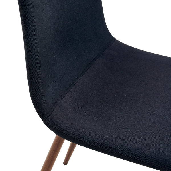 English Elm Luxury Linen Upholstered Dining Chair Set of 4 with Gold Metal Legs Modern Elegance Black+Walnut W1151P262625