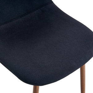 English Elm Luxury Linen Upholstered Dining Chair Set of 4 with Gold Metal Legs Modern Elegance Black+Walnut W1151P262625