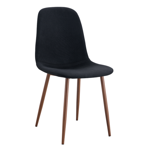 English Elm Luxury Linen Upholstered Dining Chair Set of 4 with Gold Metal Legs Modern Elegance Black+Walnut W1151P262625
