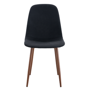 English Elm Luxury Linen Upholstered Dining Chair Set of 4 with Gold Metal Legs Modern Elegance Black+Walnut W1151P262625