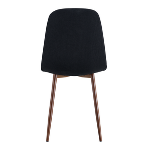 English Elm Luxury Linen Upholstered Dining Chair Set of 4 with Gold Metal Legs Modern Elegance Black+Walnut W1151P262625