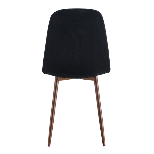 English Elm Luxury Linen Upholstered Dining Chair Set of 4 with Gold Metal Legs Modern Elegance Black+Walnut W1151P262625