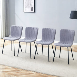 English Elm Luxury Molded Dining Chair Set of 4 with Powder Coated Black Metal Legs Modern W1151P262796