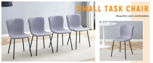English Elm Luxury Molded Dining Chair Set of 4 with Powder Coated Black Metal Legs Modern W1151P262796