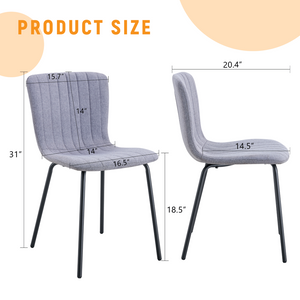 English Elm Luxury Molded Dining Chair Set of 4 with Powder Coated Black Metal Legs Modern W1151P262796