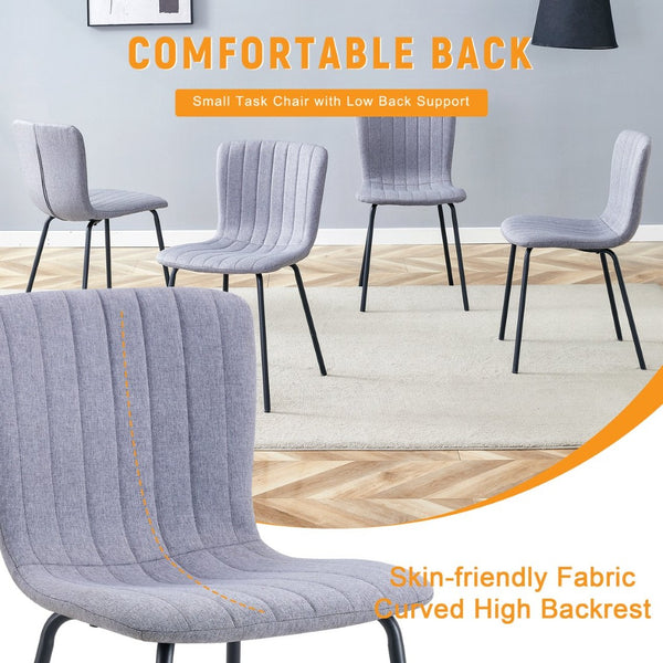English Elm Luxury Molded Dining Chair Set of 4 with Powder Coated Black Metal Legs Modern W1151P262796