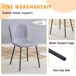 English Elm Luxury Molded Dining Chair Set of 4 with Powder Coated Black Metal Legs Modern W1151P262796