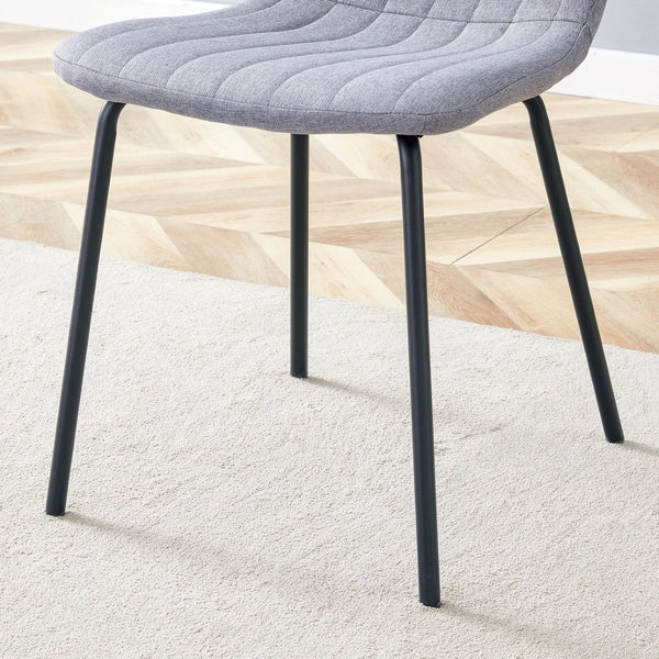English Elm Luxury Molded Dining Chair Set of 4 with Powder Coated Black Metal Legs Modern W1151P262796