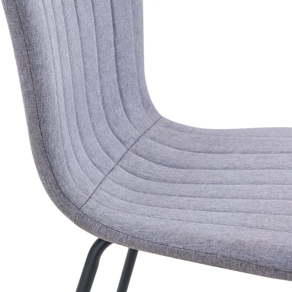 English Elm Luxury Molded Dining Chair Set of 4 with Powder Coated Black Metal Legs Modern W1151P262796