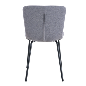 English Elm Luxury Molded Dining Chair Set of 4 with Powder Coated Black Metal Legs Modern W1151P262796