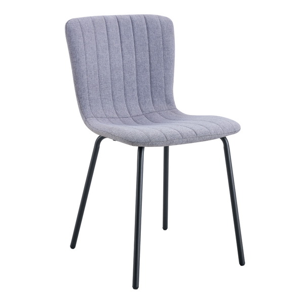 English Elm Luxury Molded Dining Chair Set of 4 with Powder Coated Black Metal Legs Modern W1151P262796