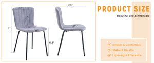 English Elm Luxury Molded Dining Chair Set of 4 with Powder Coated Black Metal Legs Modern W1151P262796