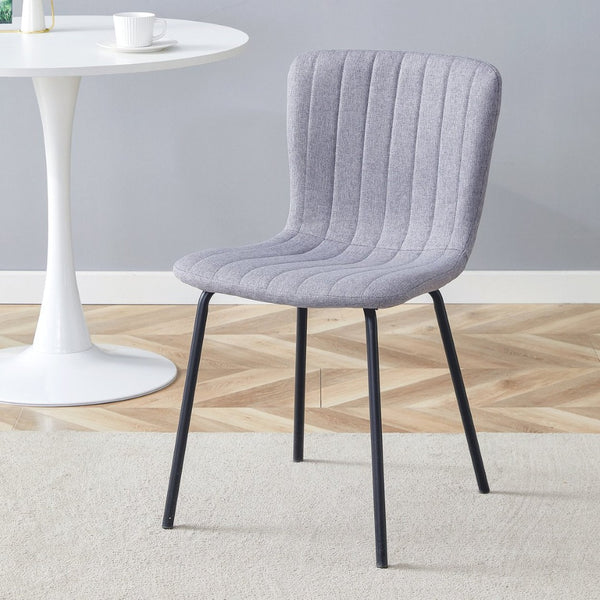 English Elm Luxury Molded Dining Chair Set of 4 with Powder Coated Black Metal Legs Modern W1151P262796