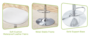 English Elm Modern Acrylic Swivel Barstools with White Pu Cushion Adjustable Height Set of Two W1151P263177