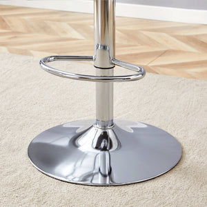 English Elm Modern Acrylic Swivel Barstools with White Pu Cushion Adjustable Height Set of Two W1151P263177