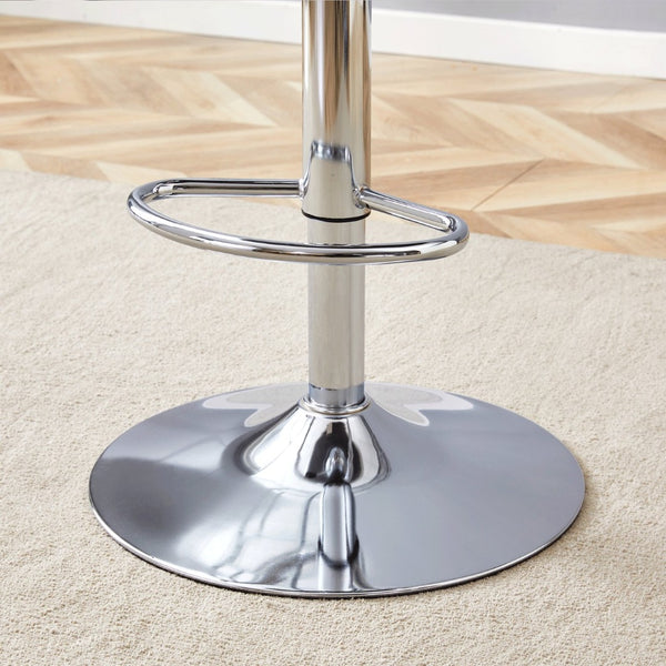 English Elm Modern Acrylic Swivel Barstools with White Pu Cushion Adjustable Height Set of Two W1151P263177