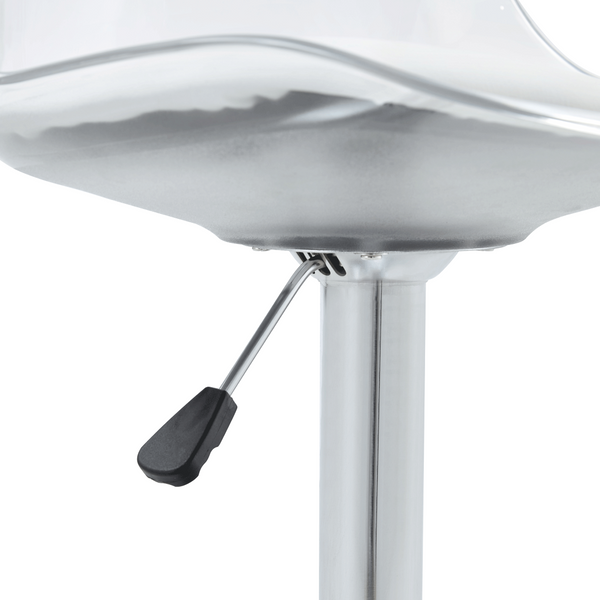 English Elm Modern Acrylic Swivel Barstools with White Pu Cushion Adjustable Height Set of Two W1151P263177