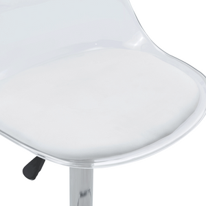 English Elm Modern Acrylic Swivel Barstools with White Pu Cushion Adjustable Height Set of Two W1151P263177