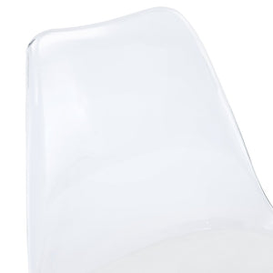 English Elm Modern Acrylic Swivel Barstools with White Pu Cushion Adjustable Height Set of Two W1151P263177