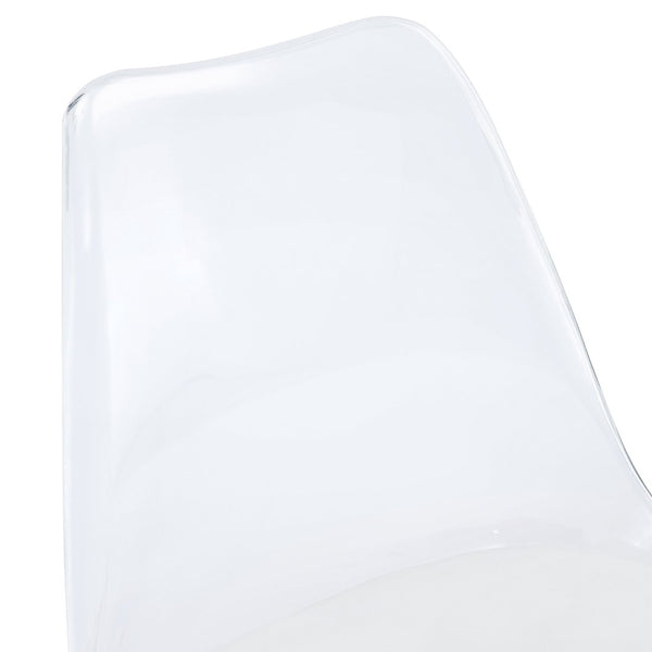 English Elm Modern Acrylic Swivel Barstools with White Pu Cushion Adjustable Height Set of Two W1151P263177