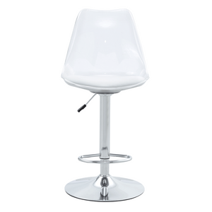 English Elm Modern Acrylic Swivel Barstools with White Pu Cushion Adjustable Height Set of Two W1151P263177