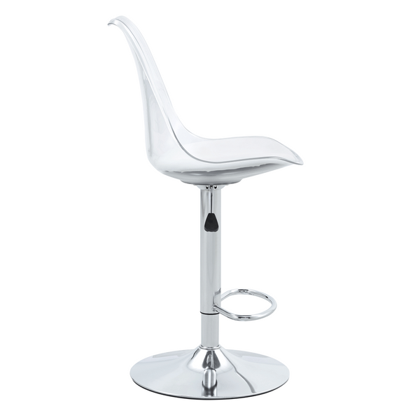 English Elm Modern Acrylic Swivel Barstools with White Pu Cushion Adjustable Height Set of Two W1151P263177