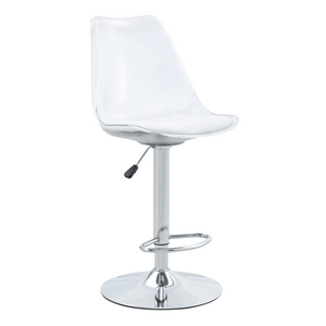 English Elm Modern Acrylic Swivel Barstools with White Pu Cushion Adjustable Height Set of Two W1151P263177