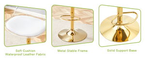 English Elm Modern Acrylic Swivel Barstools with White Pu Cushion and Gold Base Set of Two W1151P263180