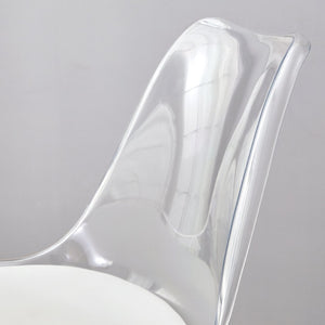 English Elm Modern Acrylic Swivel Barstools with White Pu Cushion and Gold Base Set of Two W1151P263180