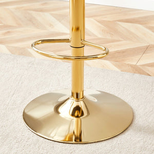 English Elm Modern Acrylic Swivel Barstools with White Pu Cushion and Gold Base Set of Two W1151P263180