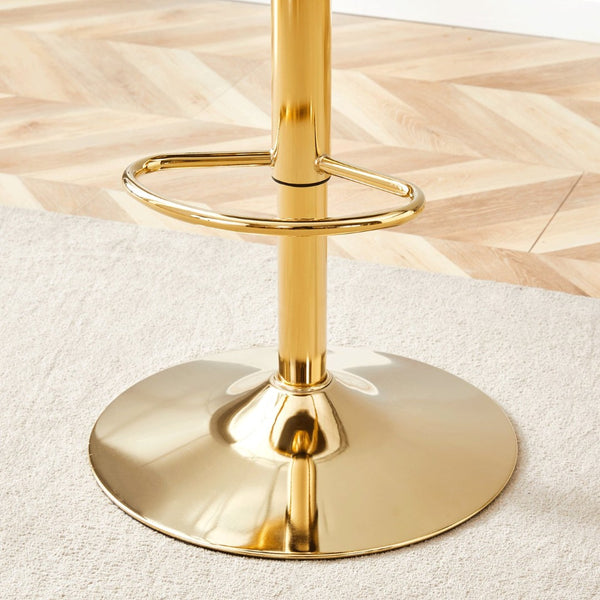 English Elm Modern Acrylic Swivel Barstools with White Pu Cushion and Gold Base Set of Two W1151P263180