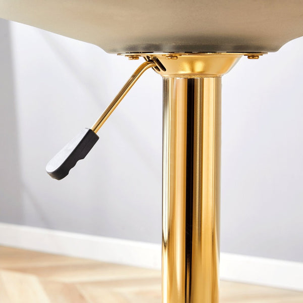 English Elm Modern Acrylic Swivel Barstools with White Pu Cushion and Gold Base Set of Two W1151P263180