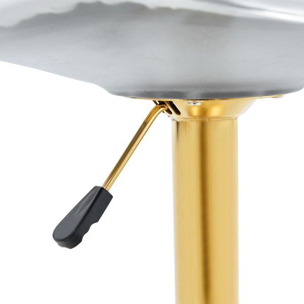 English Elm Modern Acrylic Swivel Barstools with White Pu Cushion and Gold Base Set of Two W1151P263180