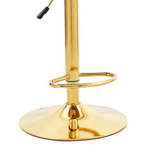 English Elm Modern Acrylic Swivel Barstools with White Pu Cushion and Gold Base Set of Two W1151P263180