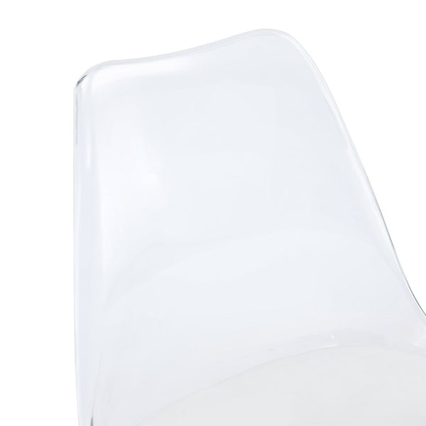 English Elm Modern Acrylic Swivel Barstools with White Pu Cushion and Gold Base Set of Two W1151P263180