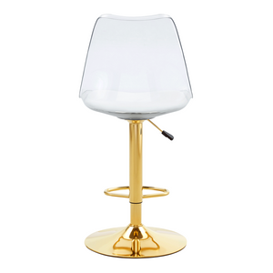 English Elm Modern Acrylic Swivel Barstools with White Pu Cushion and Gold Base Set of Two W1151P263180