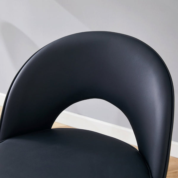 English Elm 360 Swivel Pu Leather Barstools with Matte Black Legs Ergonomic Kitchen Counter Seating W1151P265582