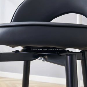 English Elm 360 Swivel Pu Leather Barstools with Matte Black Legs Ergonomic Kitchen Counter Seating W1151P265582