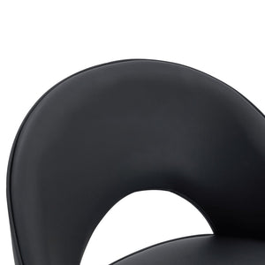 English Elm 360 Swivel Pu Leather Barstools with Matte Black Legs Ergonomic Kitchen Counter Seating W1151P265582