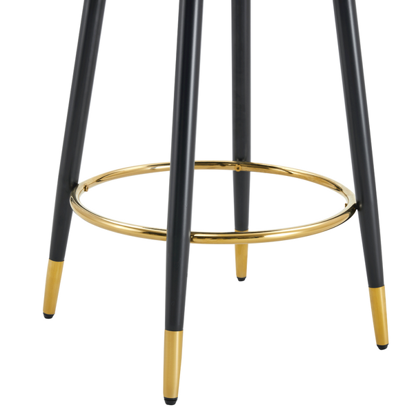 English Elm 360 Swivel Pu Leather Barstools with Matte Black Legs Ergonomic Kitchen Counter Seating W1151P265582