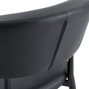 English Elm Black PU Leather Dining Chair Set of Four with Ergonomic Curved Back and Steel Legs W1151P268063