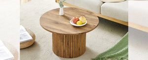 English Elm A Round MDF Coffee Table with Hidden Storage and Roman Column Base for Living Rooms W1151P268654