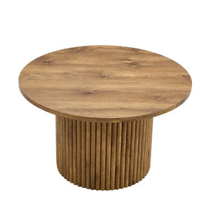 English Elm A Round MDF Coffee Table with Hidden Storage and Roman Column Base for Living Rooms W1151P268654