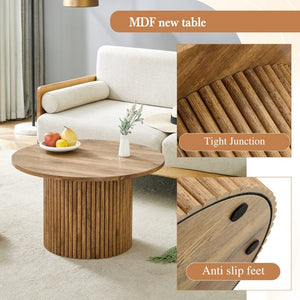 English Elm A Round MDF Coffee Table with Hidden Storage and Roman Column Base for Living Rooms W1151P268654